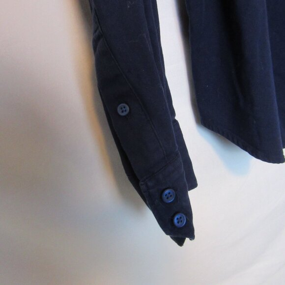 Robert Graham Navy Blue Long Sleeve Button Up Shirt Men's Medium Collared Basic - Picture 3 of 5